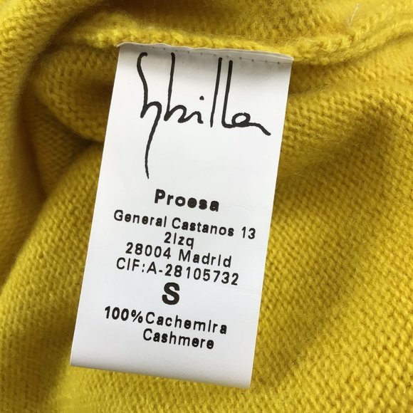SYBILLA YELLOW LONG SLEEVED CASHMERE KNIT TURTLENECK SWEATER - Picture 5 of 6